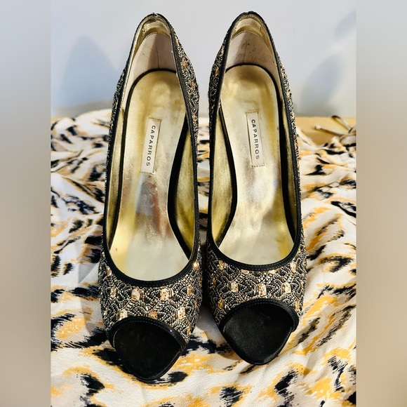 Caparros black and gold sparkling heels - Picture 10 of 10
